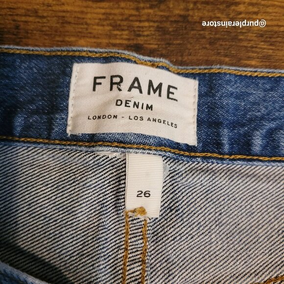 Frame Denim Mini Skirt Tag 26 Measures 28 Exposed Fly Overlap Waist Ophelia - Picture 3 of 10